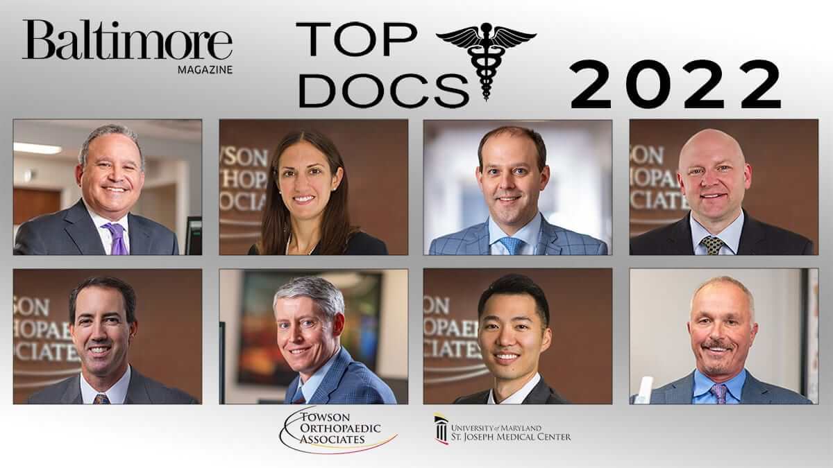 Baltimore Magazine TOP DOCS 2022 Towson Orthopaedic Associates